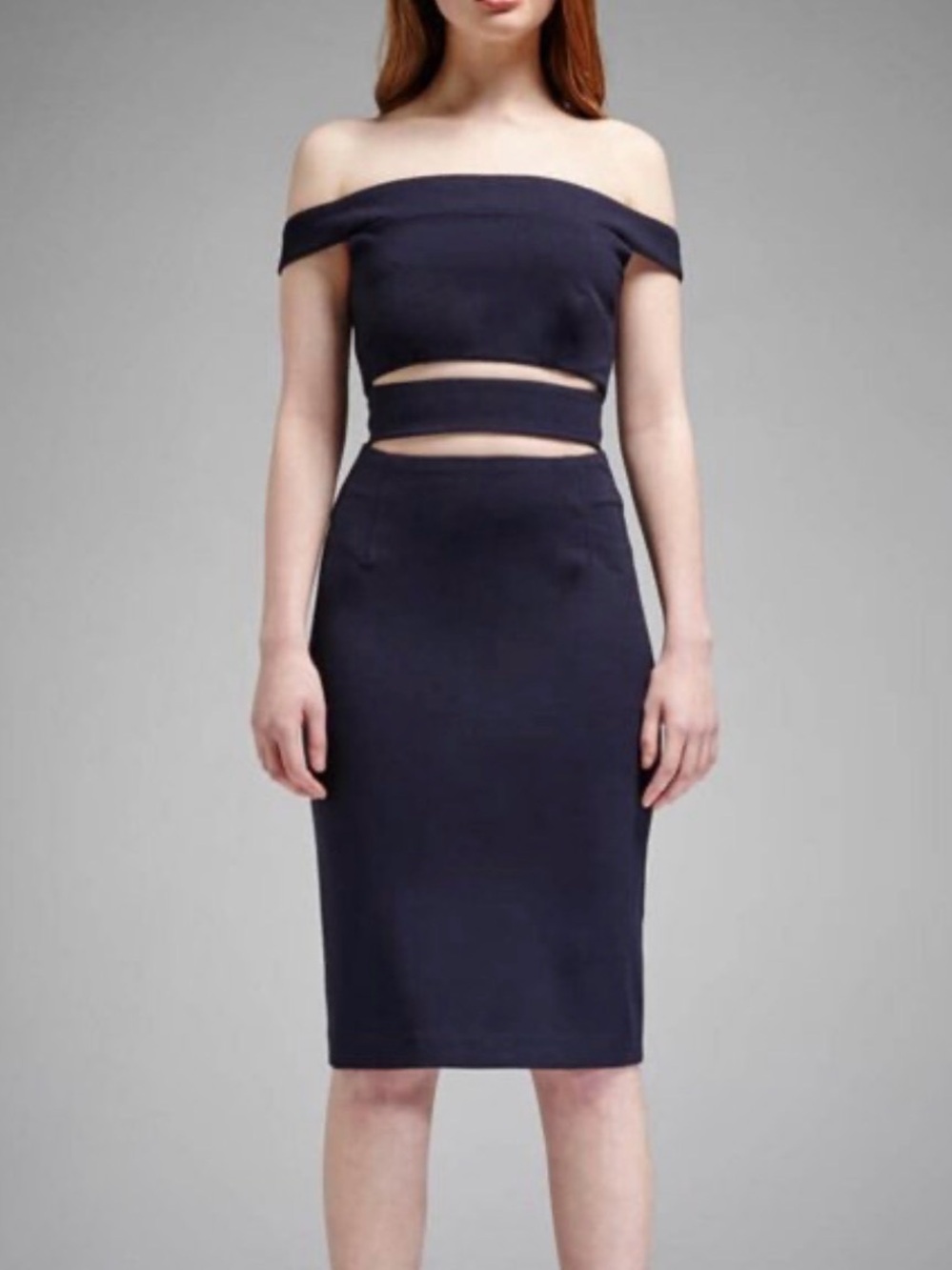 N/ Nicholas Ponti Off-Shoulder Cutout Black Dress XS